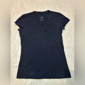Armani Exchange Women's Navy V-Neck Top